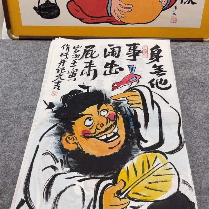 国画手绘禅意画一物一拍