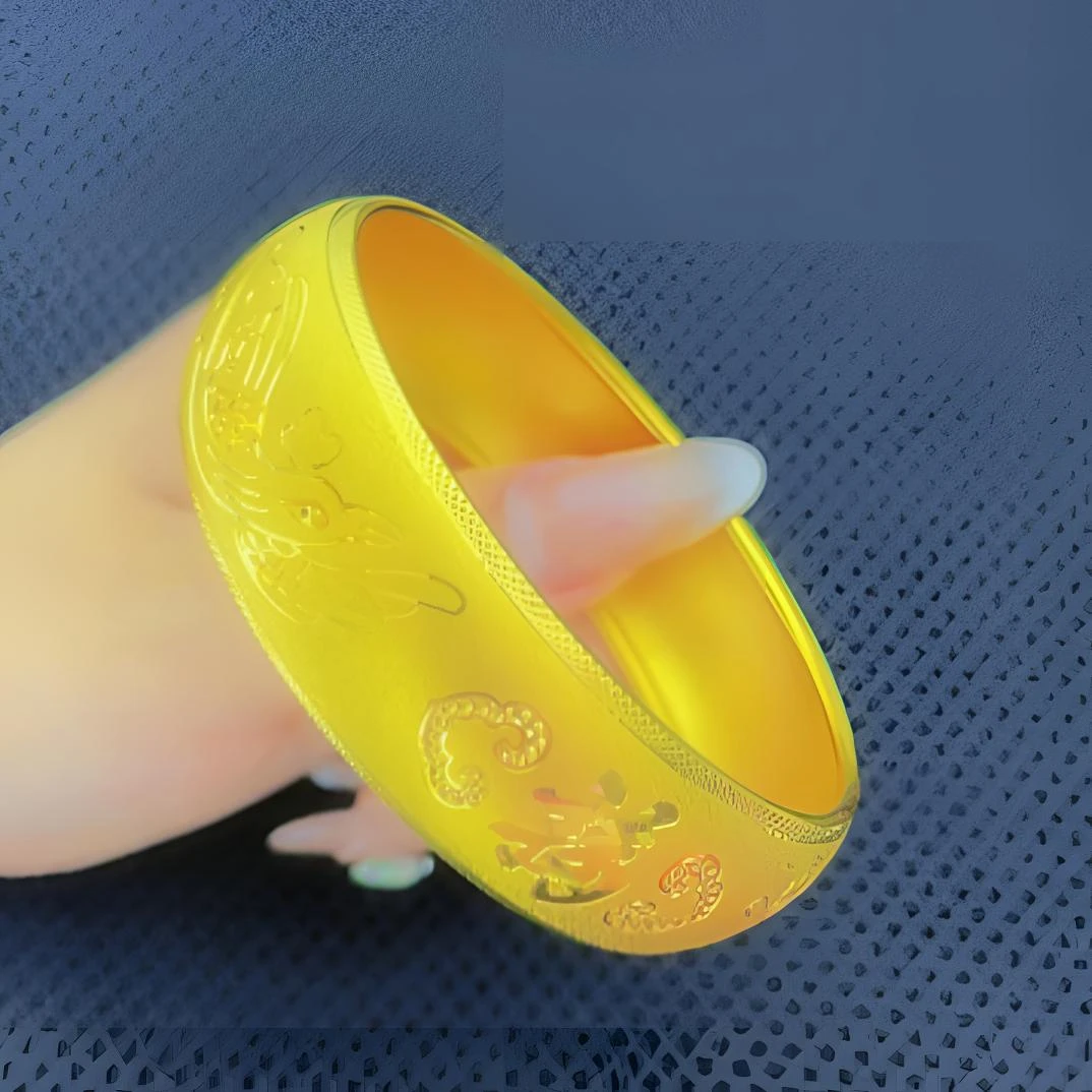 钛钢手镯 精工版龙凤呈祥手镯