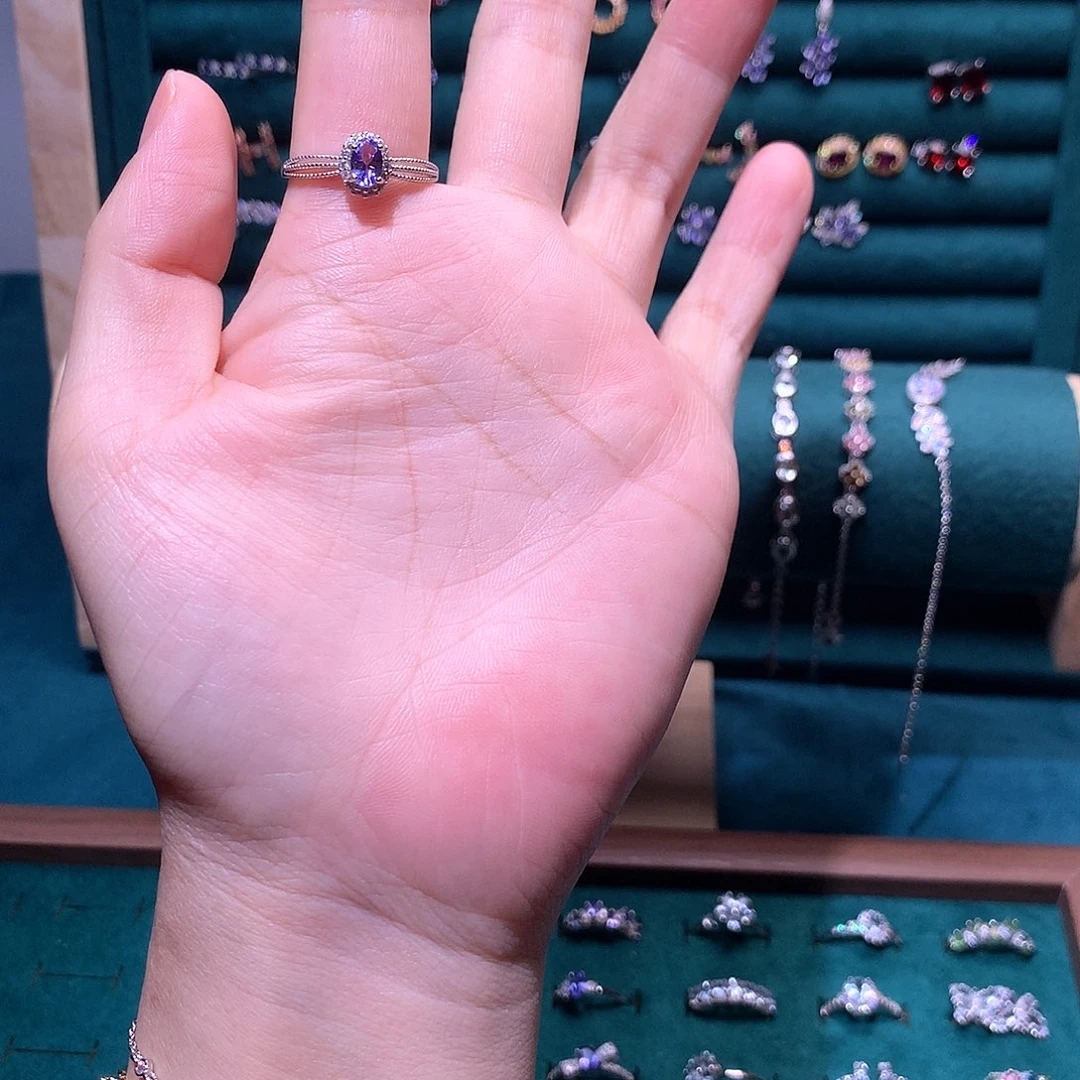 坦桑石戒指银S925镶嵌