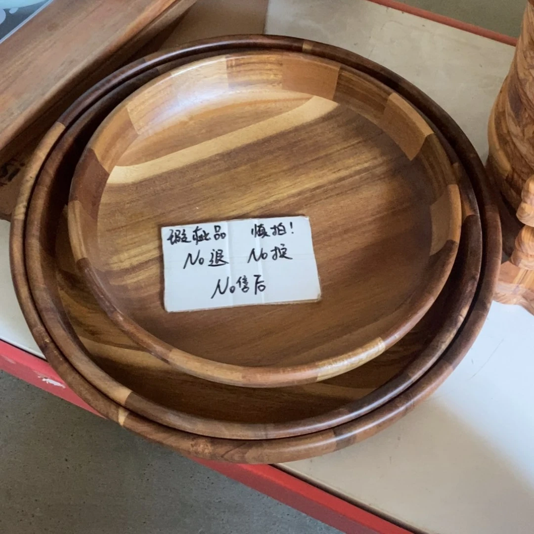 木一**瓜相思木盆3件套瑕疵
