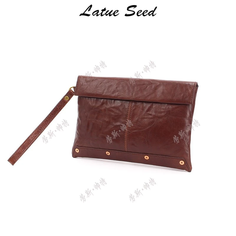 【A647-咖色】新品简约百搭时尚轻便ins休闲手拿包21639