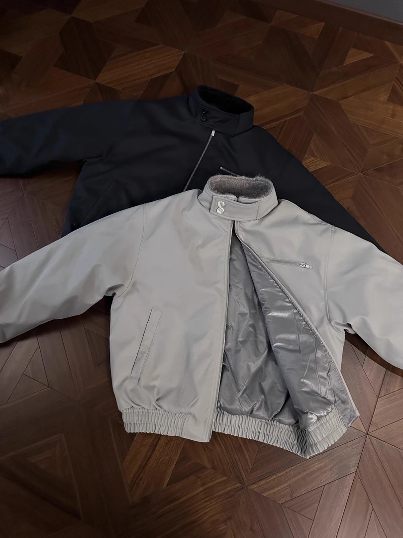 RTIMFD羊驼毛领座山雕哈灵顿G9棉服bomber飞行夹克厚外套Cleanfit