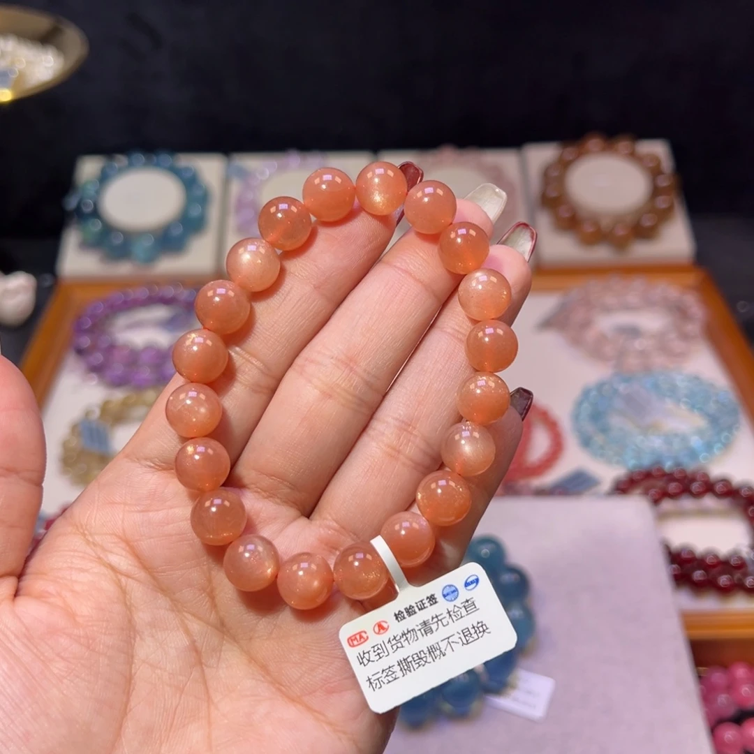 水晶手串未镶嵌圆****）橙月光10m m