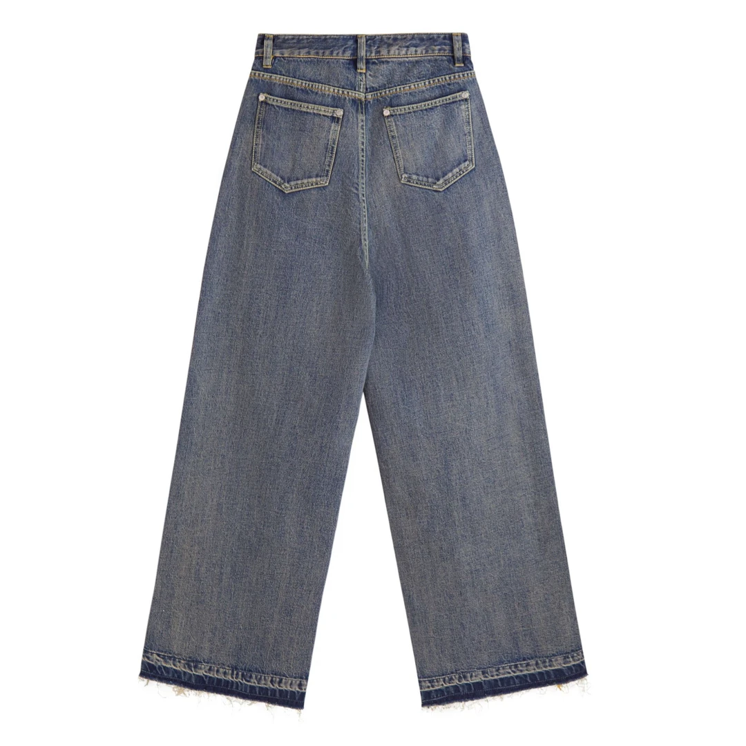 LALABOBO高腰图案休闲牛潮流夏季仔裤