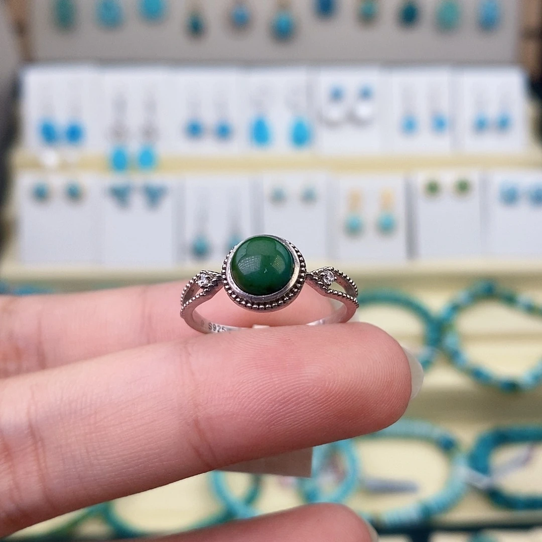 绿松石银S925镶嵌戒指