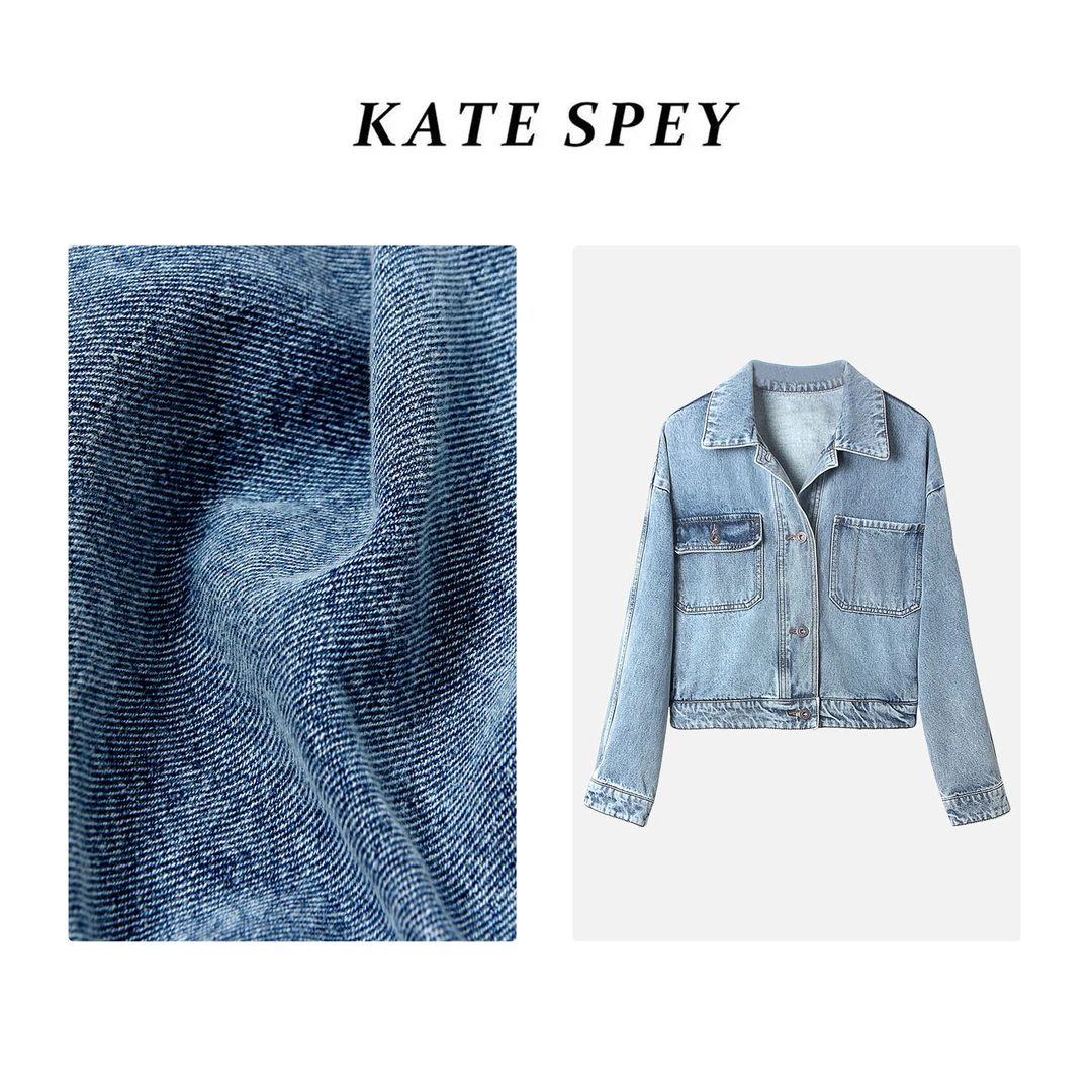 1577#凯特丝蓓#24年新款棉质宽松廓形上衣牛仔短外套1-530