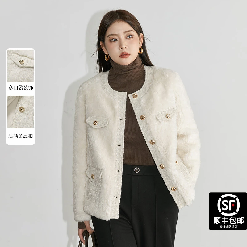 蓝语大码女装微胖mm今年流行小香风外套秋冬新款高端巨显瘦上衣