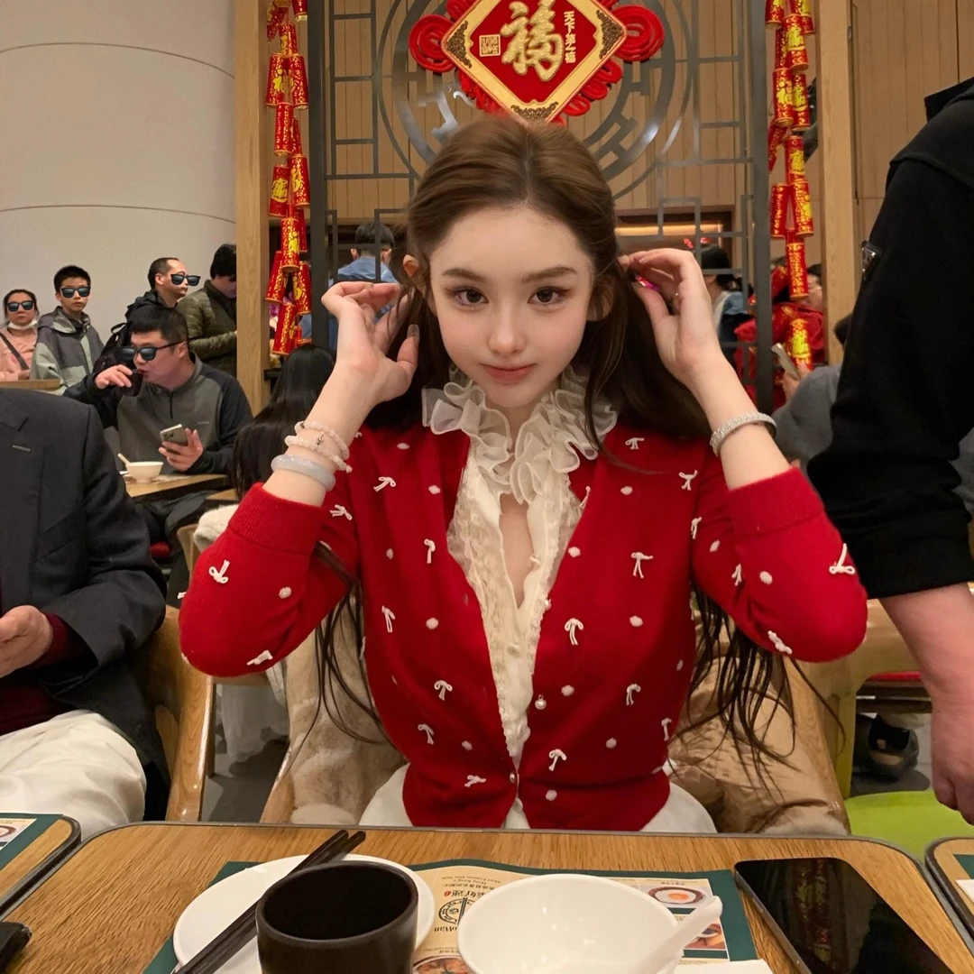 甜心少女夏季新款法式气质高级感针织开衫搭配显瘦高腰百搭短裤