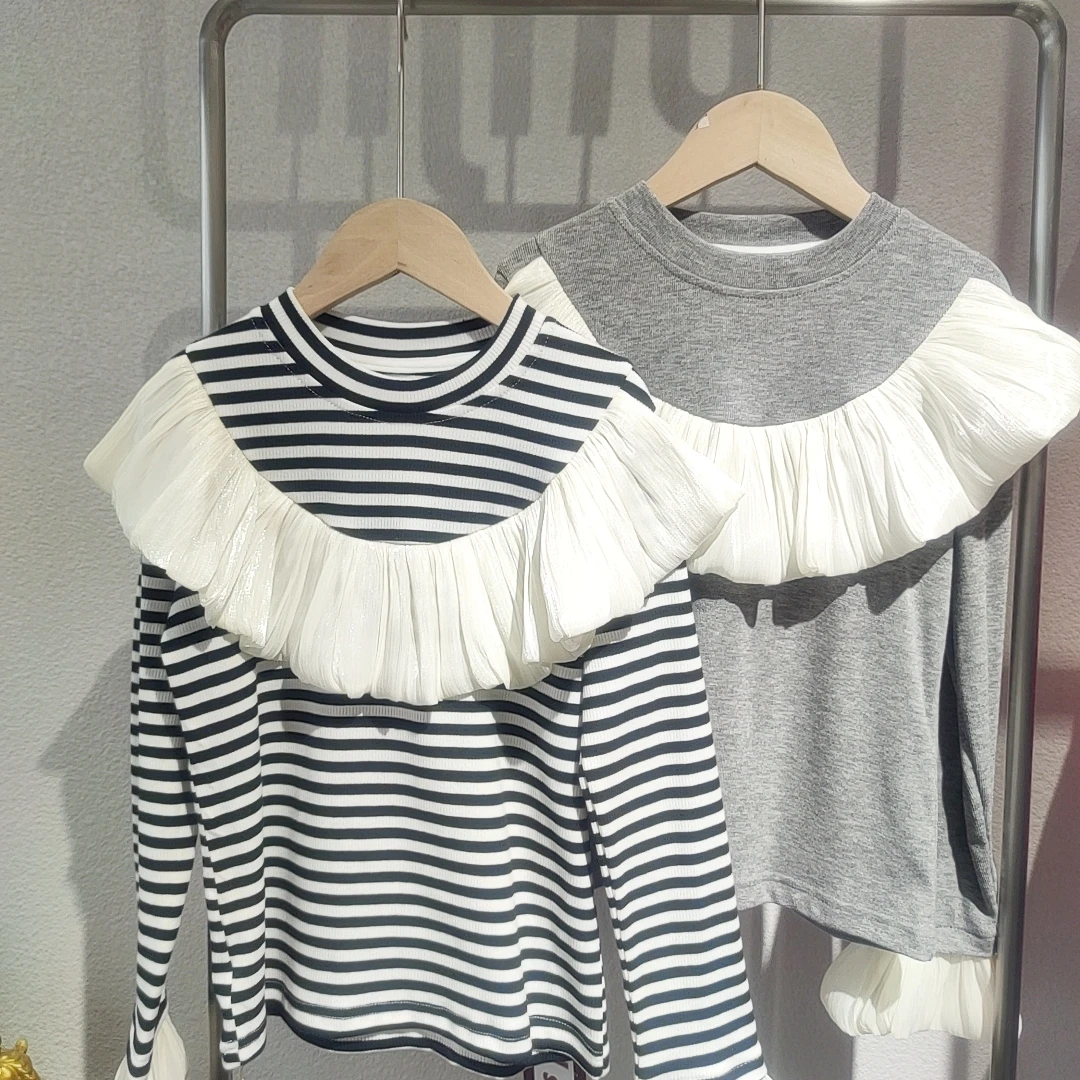 5025儿童春款荷叶边T恤