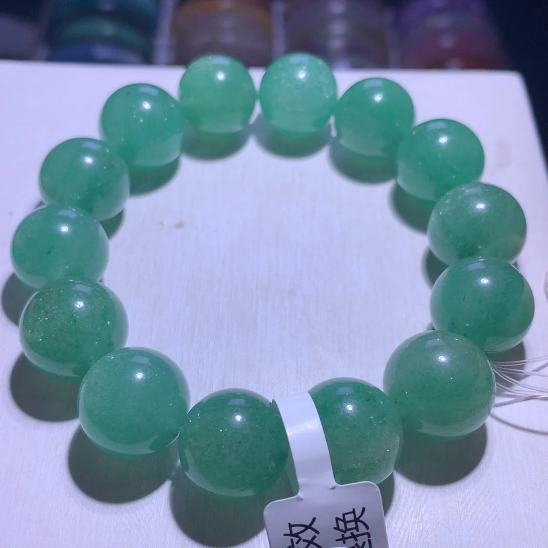 手串水晶银S925镶嵌绿草莓16.3m