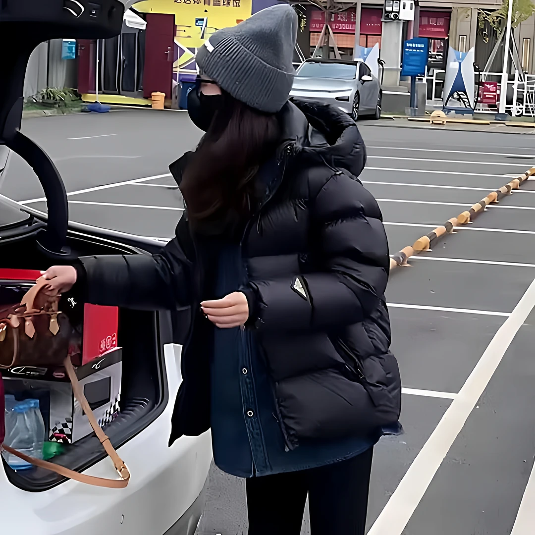 黑金情侣短款棉服女2025年冬季新款爆款加厚宽松棉衣黑色棉袄外套