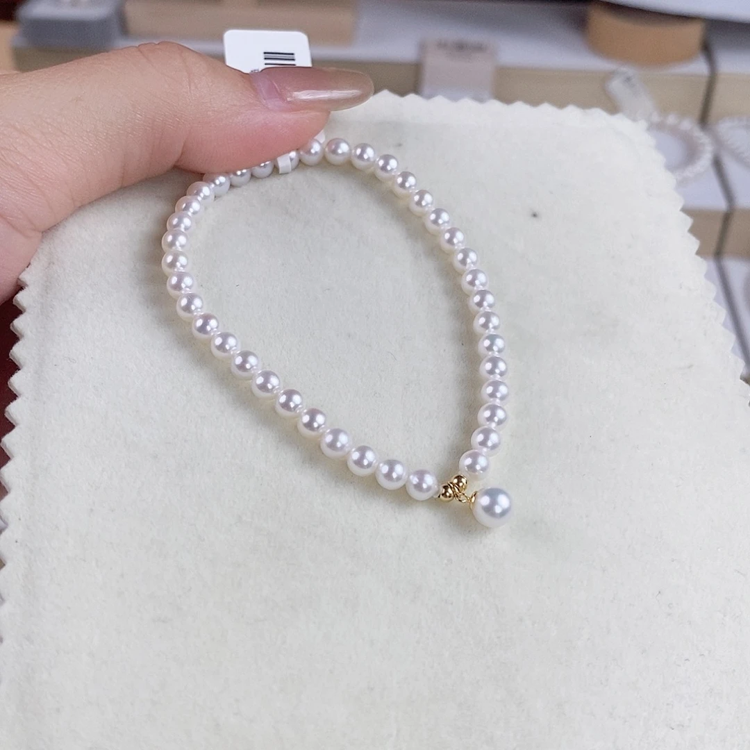 18K金镶嵌手绳淡水珍珠