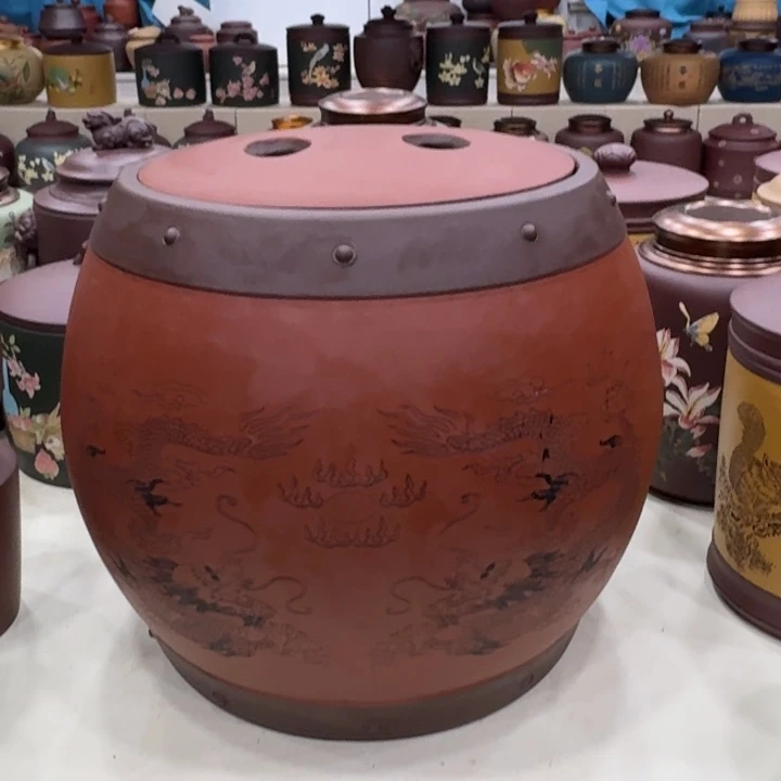 茶叶罐紫砂双龙戏珠
