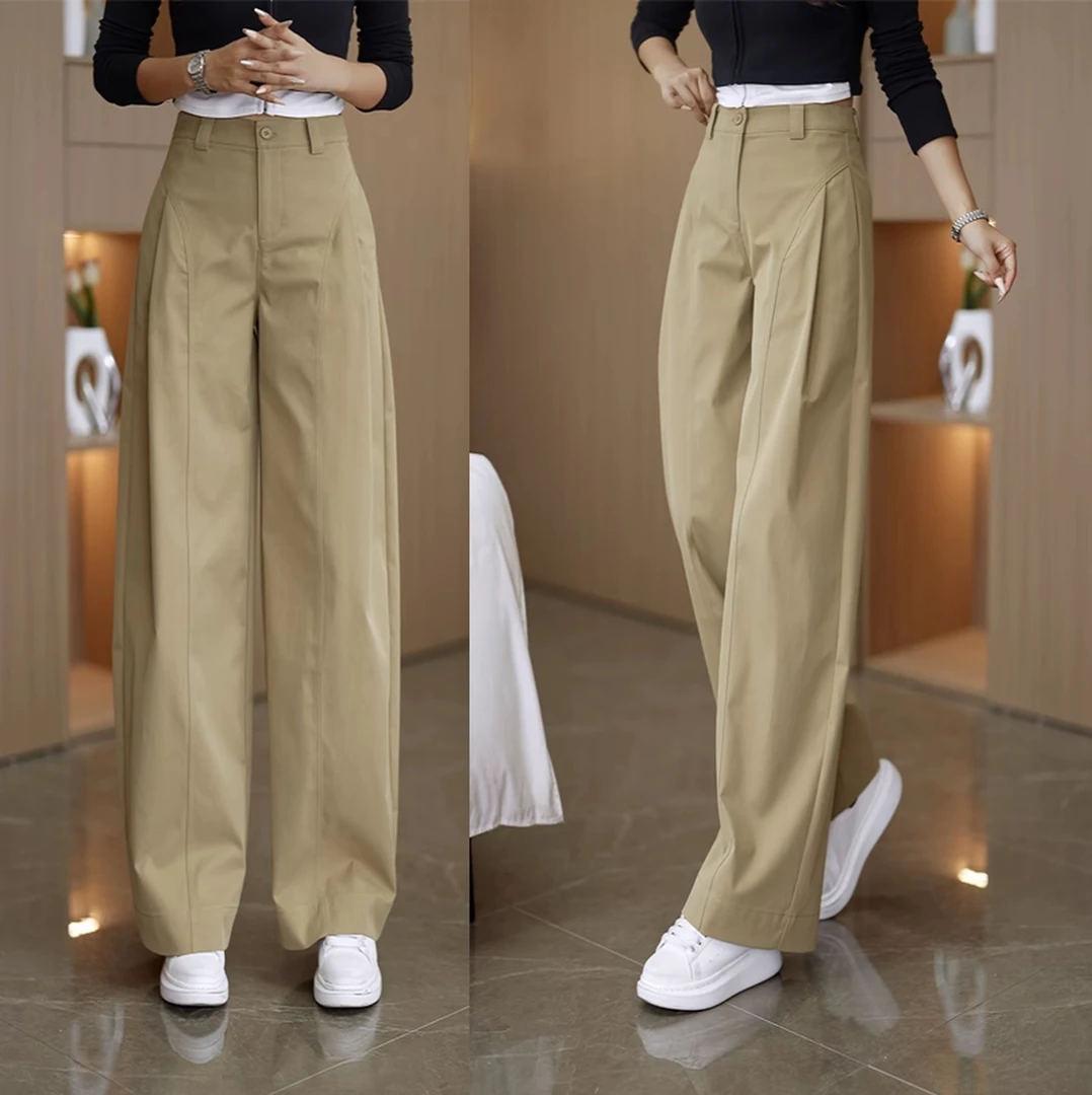 潮流阔腿裤2025新款贝斯裤工装裤春秋休闲高腰休闲裤宽松显瘦长裤