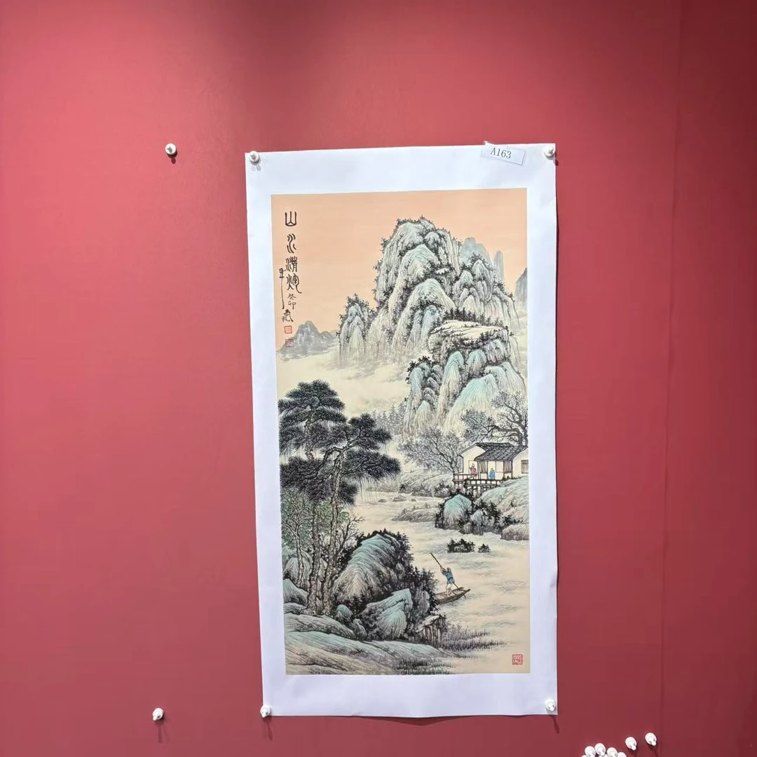 李春现/山水清辉 A163/四尺138*69cm手绘纸本