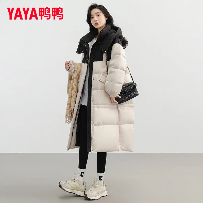 鸭鸭羽绒服女2025冬季新品款韩版加厚潮流时尚长款保暖外套W