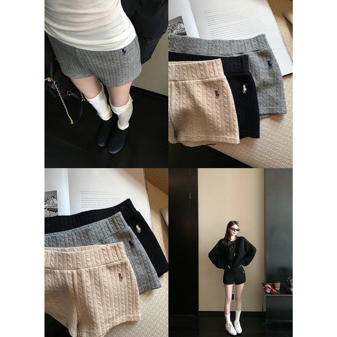 SKK'新贵港女周末'高阶老钱风RL奢感绞花针织短裤 N种秋冬穿搭！