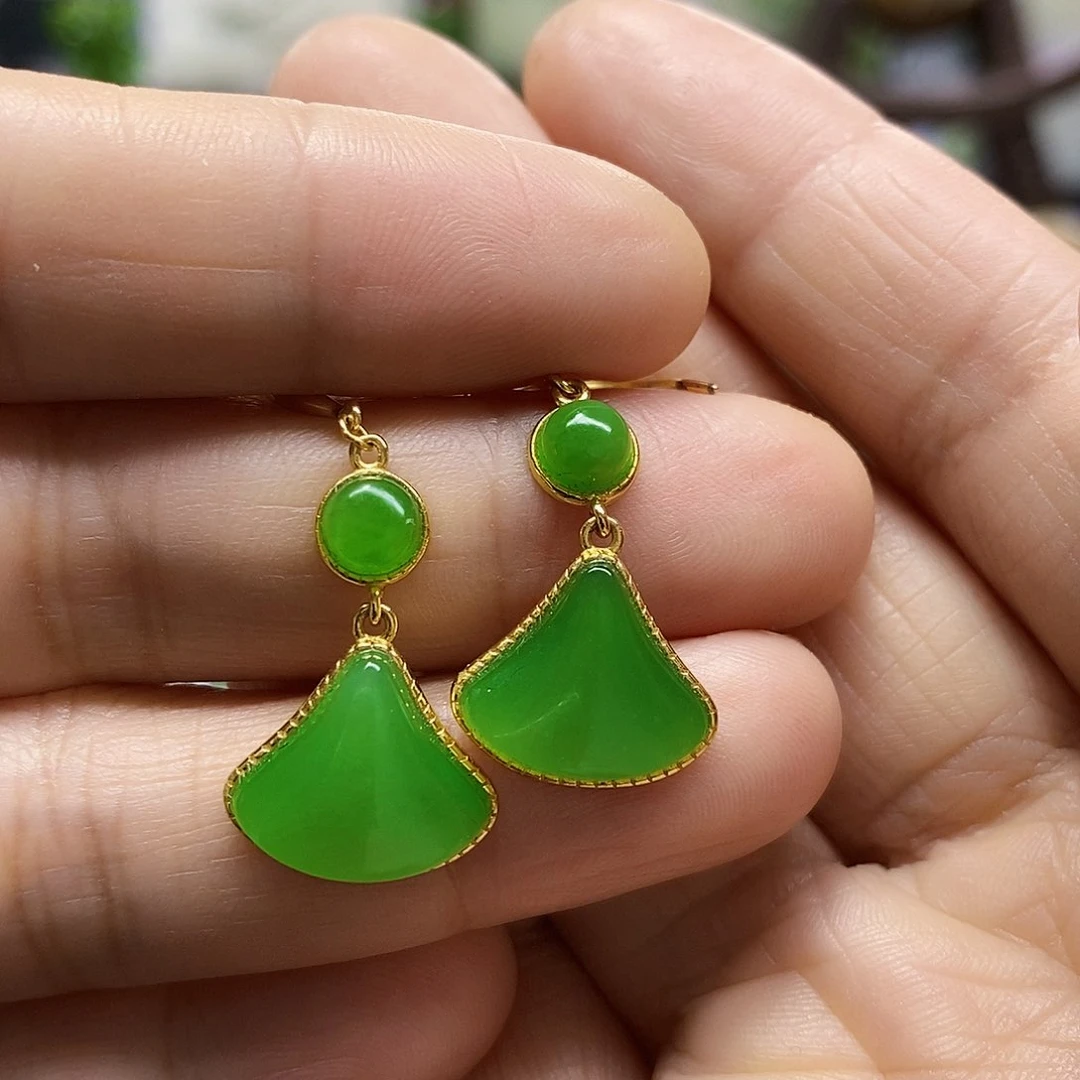 银S925镀金镶嵌和田玉挂件耀****播