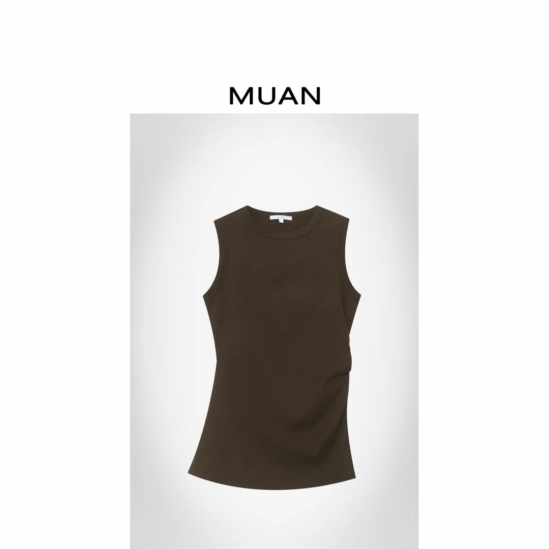木岸MUAN：《意大利背心》定制简约无袖上衣打底背心宽松女DG3-8941