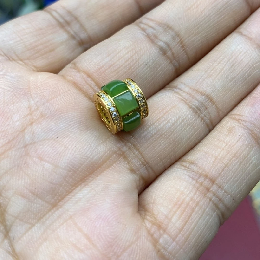 和田玉吊坠(不含链)银S925镶嵌