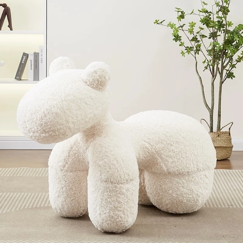 小马椅儿童沙发创意网红座椅动物懒人沙发椅小马椅子卡通客厅凳子