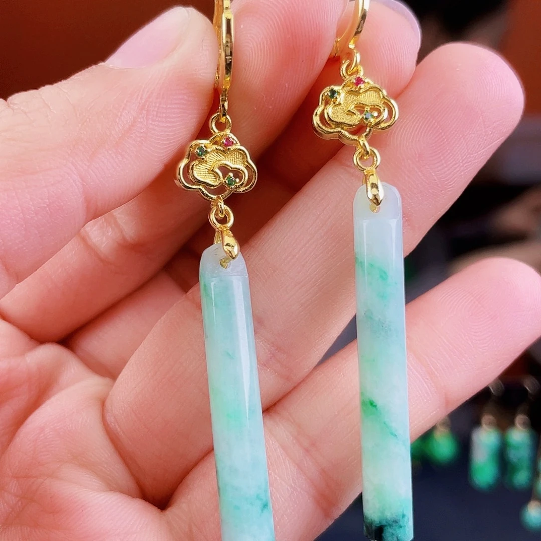 翡翠未镶嵌耳饰饰品