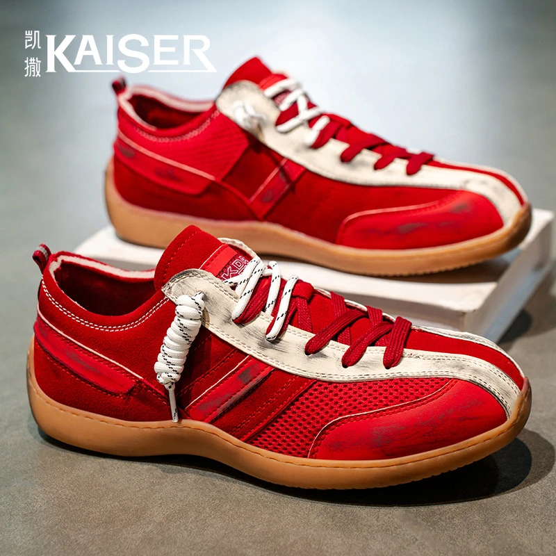 KAISER/凯撒·男鞋冬季时尚百搭休闲网面鞋男士防滑一脚蹬运动板鞋