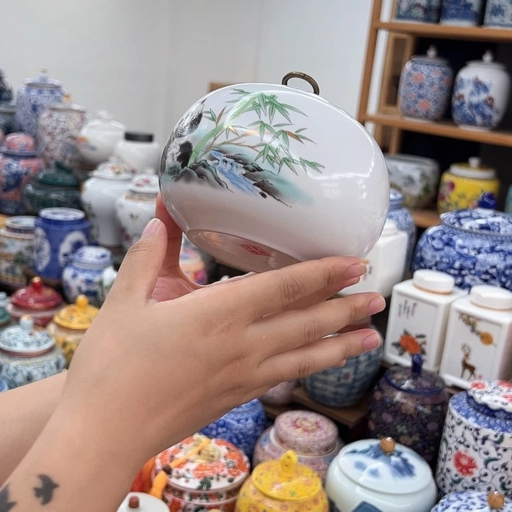 瓷片茶叶罐密封罐陶瓷罐