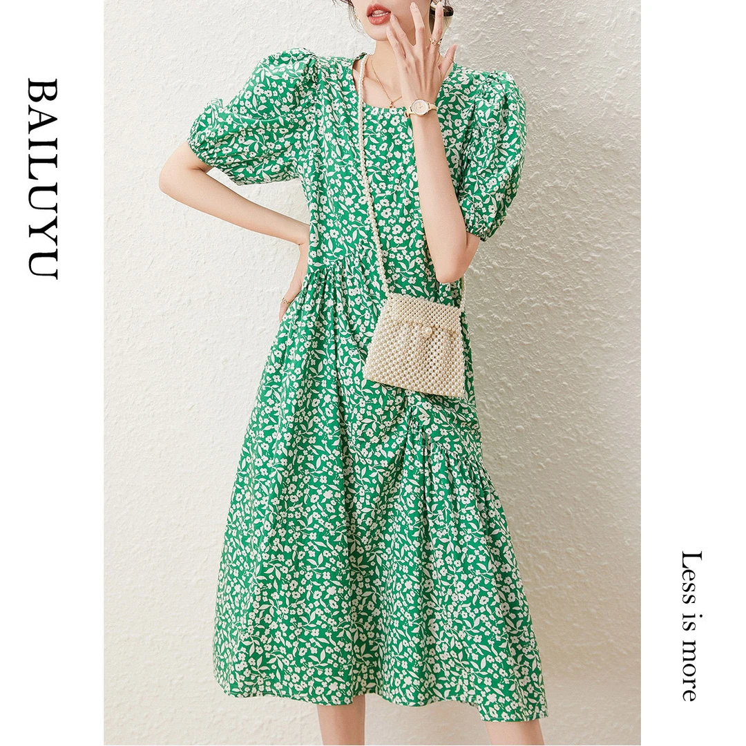 【商场同款新品】白鹿语可拆卸披肩碎花裙夏甜美气质连衣裙ZYU20150