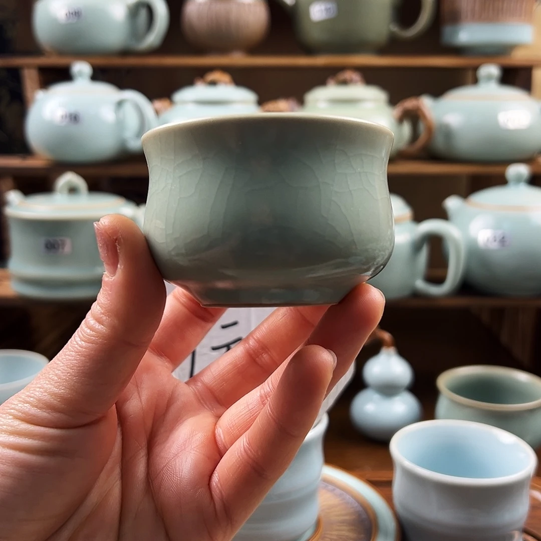 仿古青绿釉水束腰杯福利