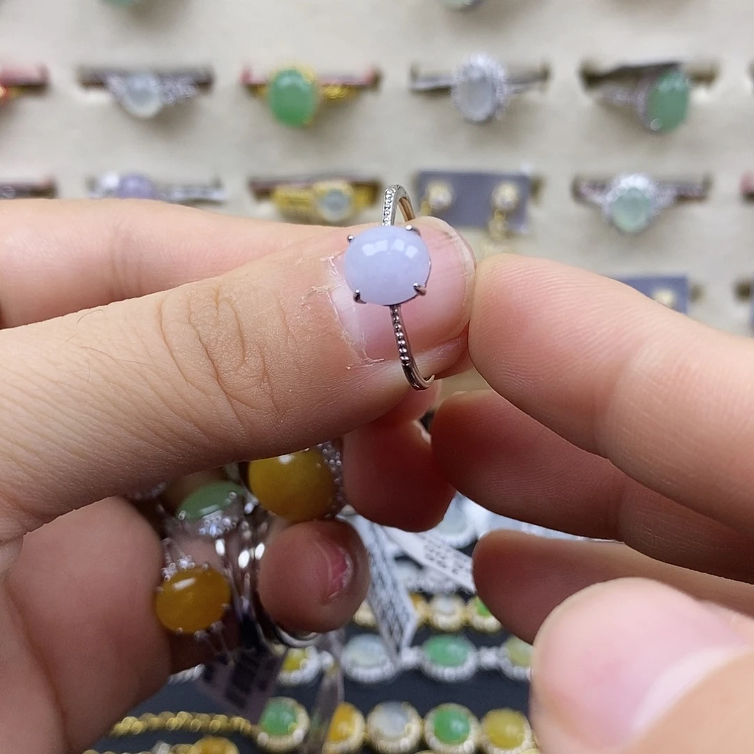 翡翠银S925镶嵌戒指