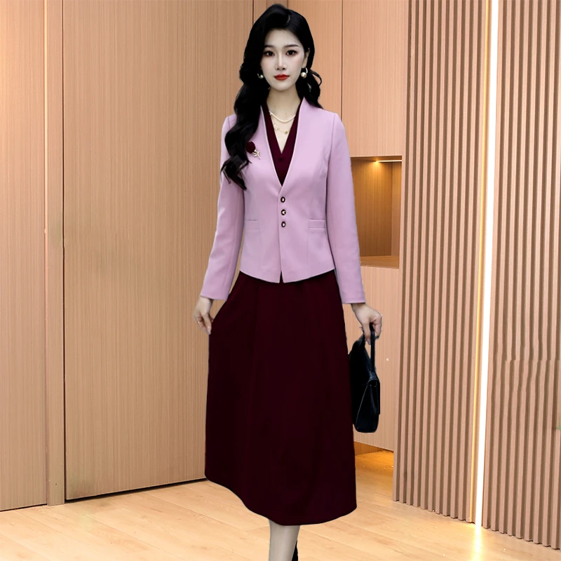 【两件套】外套加裙子时尚气质两件套女士秋季休闲减龄显瘦穿搭