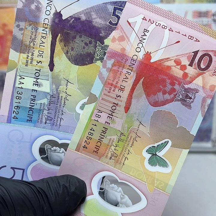 天***座纸币圣多美和普林西比钱币2张