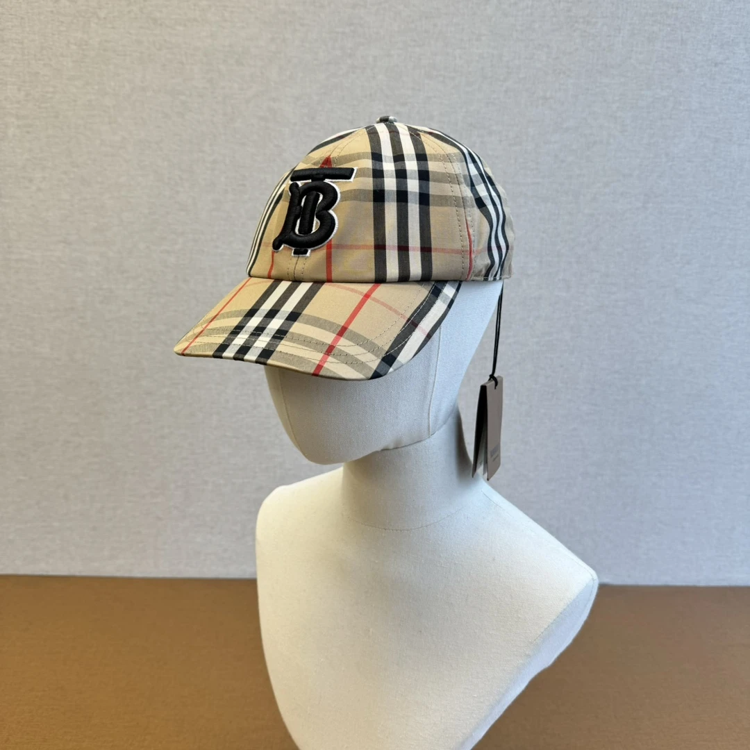 未使用 BURBERRY/博柏利 经典格纹棒球帽TB标 MAC30197