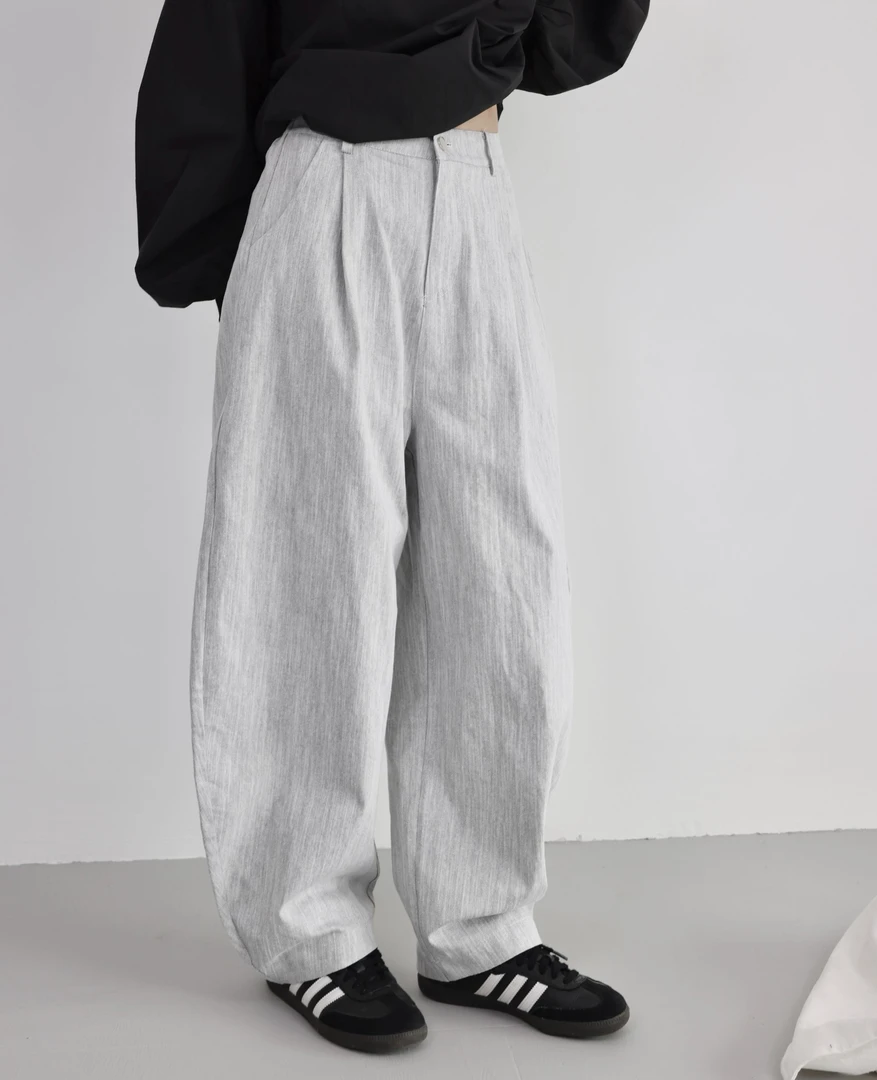 【晚李四季】弯刀裤色织工艺香蕉裤女显瘦潮流浅色牛仔裤日系简约