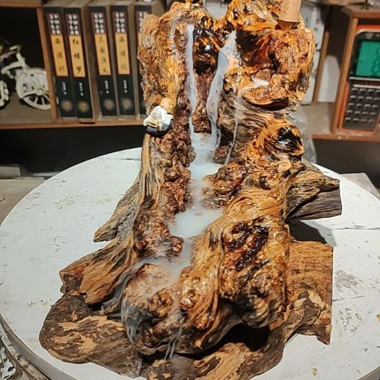 泥塑68北沉香琥珀木天然造型山水摆件