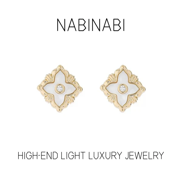 铜合金耳饰 0003b【菱形贝贝】925银针小香风气质轻奢耳钉女耳环