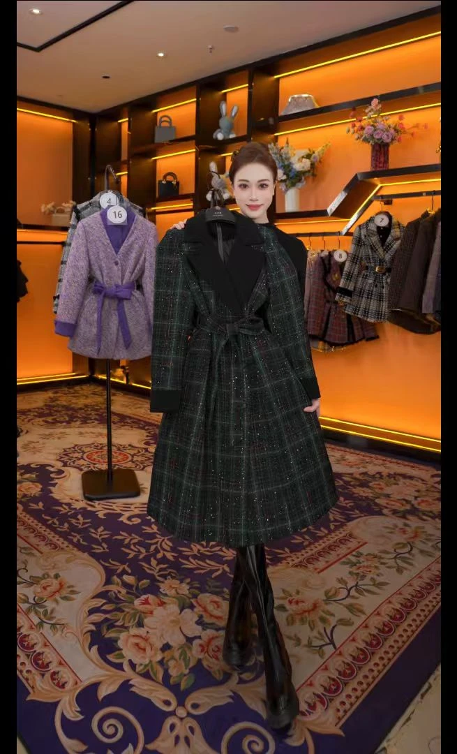 【G】秋冬气质小香风时尚设计师中长款羽绒服 QD-2024823