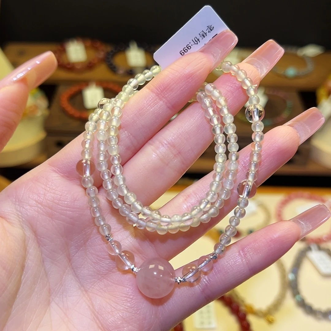 银S925镀金镶嵌水晶手串葡萄2242