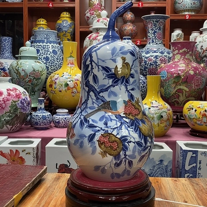 景德镇陶瓷手工手绘花瓶摆件