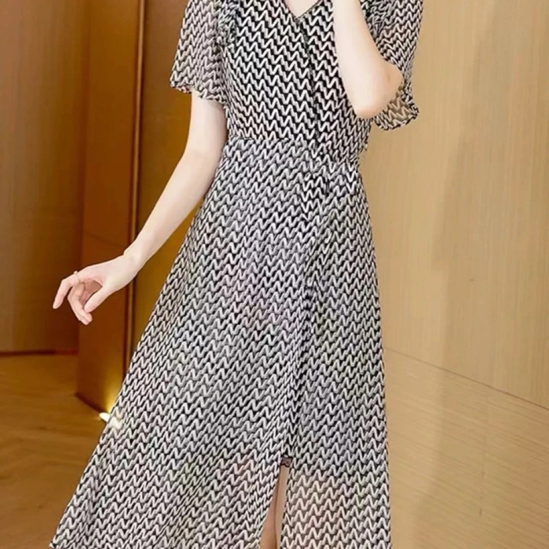 【QX484】2025夏季新款收腰显瘦连衣裙