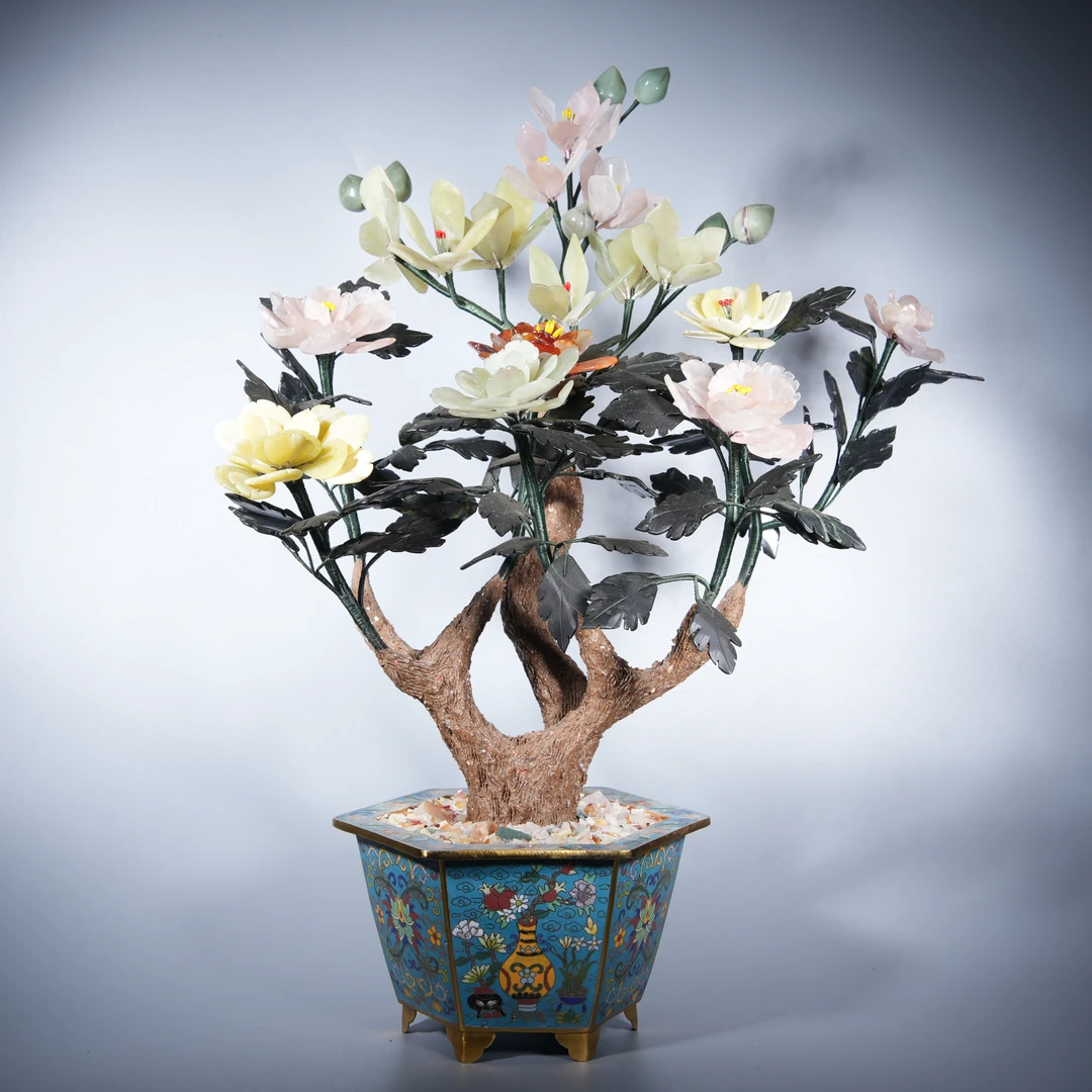 Tgz18 清代 景泰蓝多宝盆景