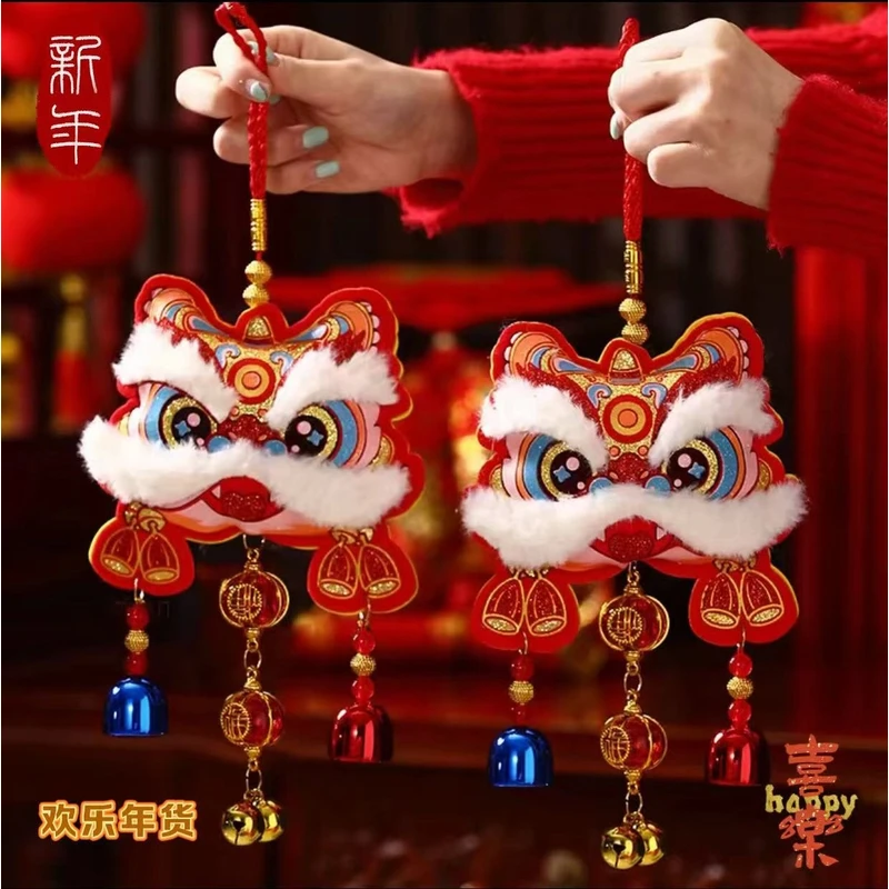 2025新款醒狮铃铛装饰挂件新款客厅场景布置风铃挂饰