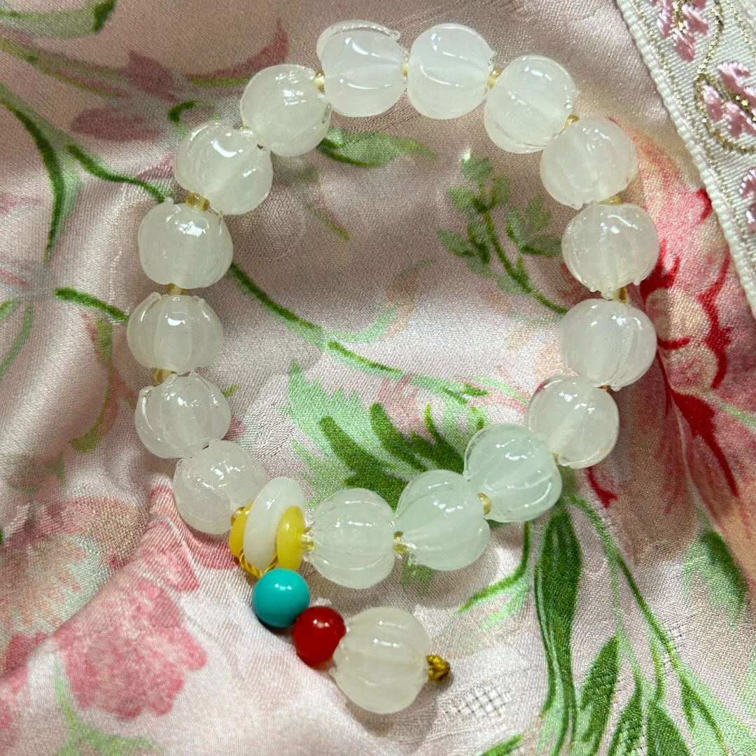 铜合金手链 4440西洋中古风 vintage复古白色珠珠手链