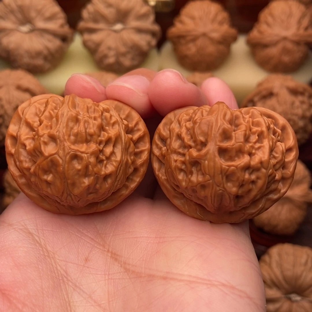 把件文玩核桃精品桃心宫灯狮子头39