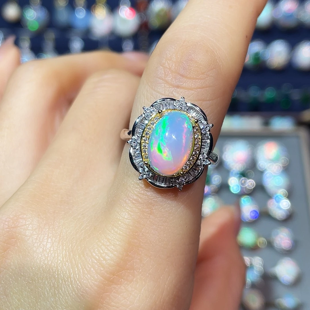 玺***贝欧泊银S925镶嵌戒指