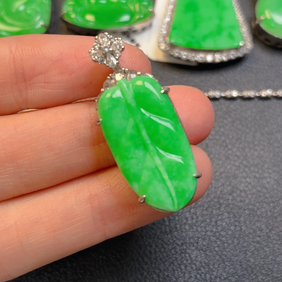 翡翠银S925镶嵌吊坠(不含链)