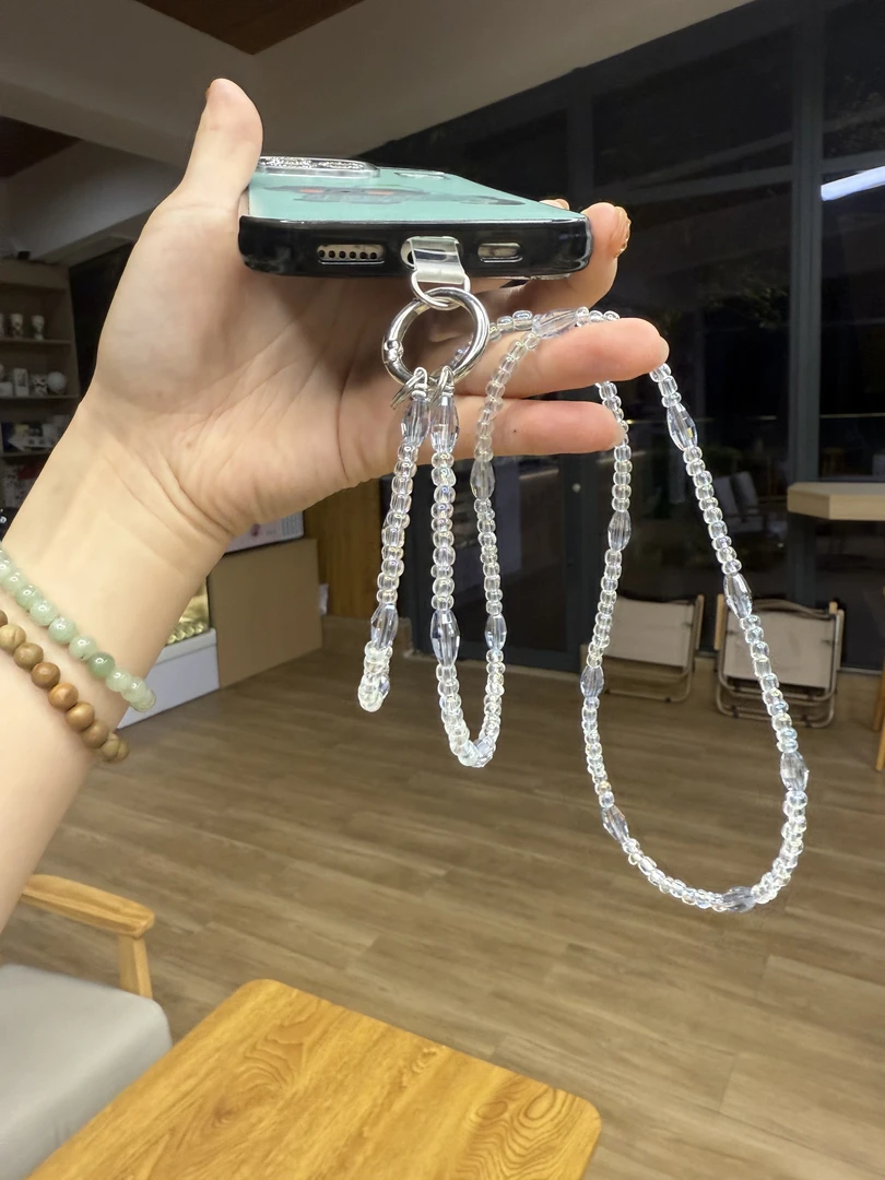 爆闪奢华链条水晶钻钻手机挂脖链