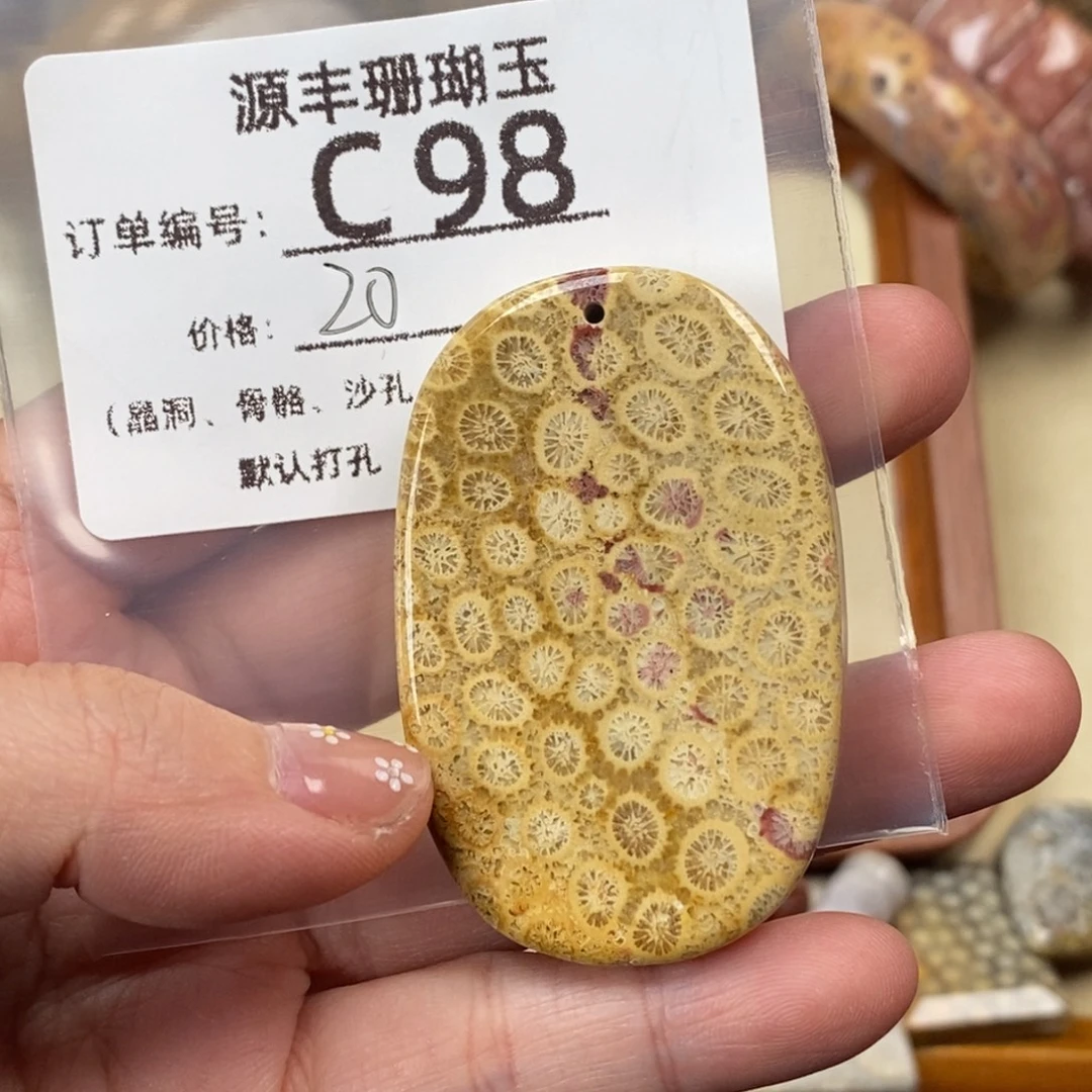 澍***木硅化玉未镶嵌颈饰
