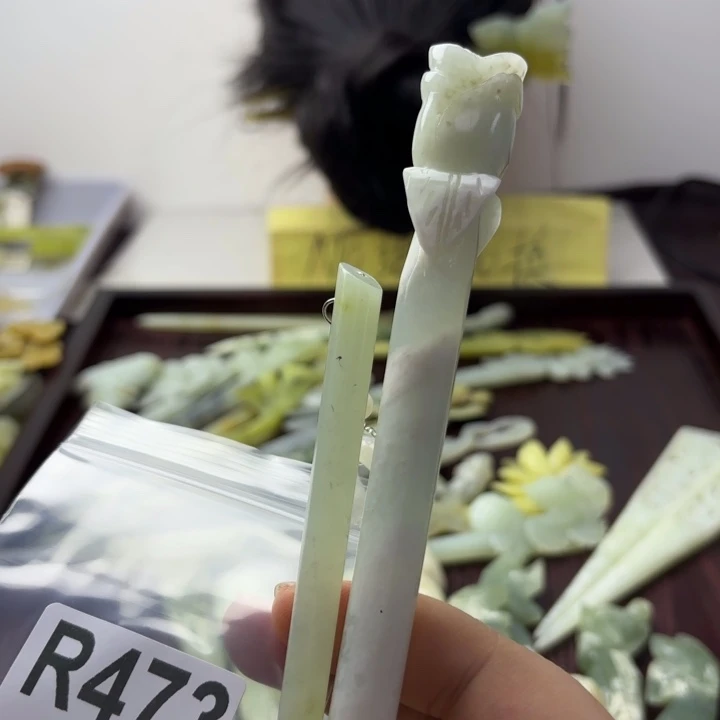 蛇纹石玉发饰合金?***?